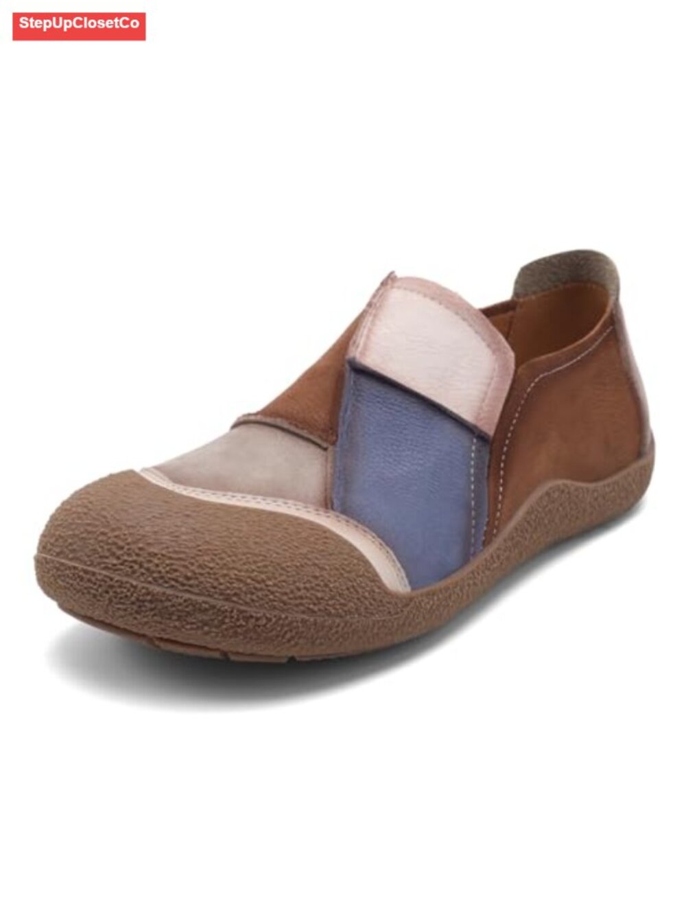 Women's Cowhide Leather Penny Loafers Round Toe Retro Mary Jane Comfort Walking